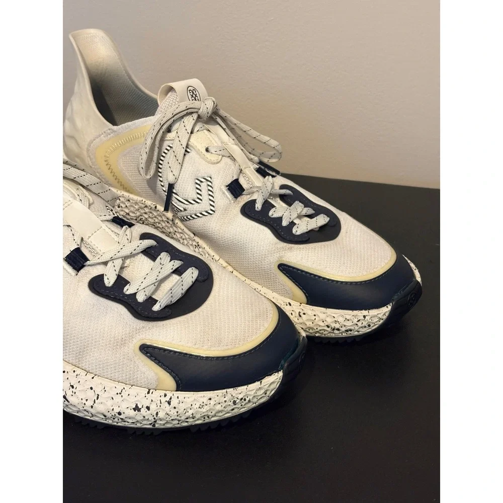G/FORE MG4+ Golf Shoes Mens 10 Twilight White Navy Spikeless G4MS22EF42